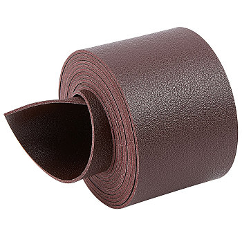 2M Flat Double Face Lychee Pattern Imitation Leather Band, Coconut Brown, 50x1.8mm, about 2.19 Yards(2m)/Roll