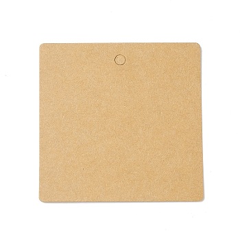 100Pcs Blank Kraft Paper Gift Tags, Square, BurlyWood, 6x6x0.05cm, Hole: 4mm