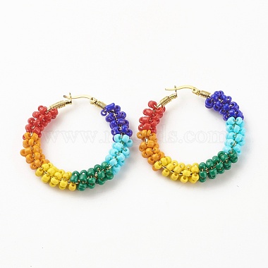 Colorful Ring Porcelain Earrings