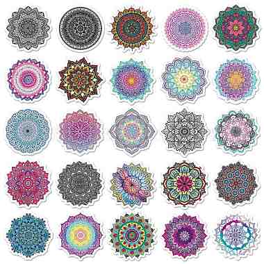 Mandala Theme Waterproof PVC Plastic Sticker Labels(STIC-PW0006-01)-2