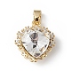 Real 18K Gold Plated Rack Plating Brass Micro Pave Clear Cubic Zirconia Pendants(KK-C015-05G)-2