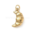 304 Stainless Steel Charms, Cadmium Free & Nickel Free & Lead Free, Croissant, 14x7.5x3mm, Hole: 2.5mm(X-STAS-A131-11A)