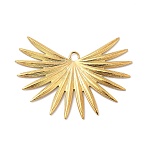 Ion Plating(IP) 304 Stainless Steel Pendants, Sun Charm, Real 18K Gold Plated, 32x42x1.5mm, Hole: 2.5mm(X-STAS-A070-39G)