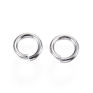 304 Stainless Steel Open Jump Rings, Stainless Steel Color, 8x1.5mm, about 5mm inner diameter, about 70pcs/20g(X-STAS-D448-093P-8mm)