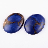 Dyed Synthetic Lapis Lazuli Oval Cabochons, 40x30x7mm(G-E294-04B)