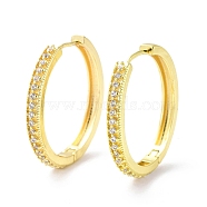 Clear Cubic Zirconia Hinged Hoop Earrings, Brass Jewelry for Women, Real 18K Gold Plated, 30x30.5x3.5mm, Pin: 0.8mm(EJEW-G333-13G)