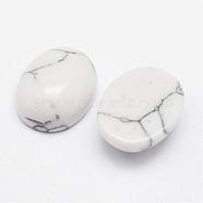 Synthetic Howlite Cabochons, Oval, 10x8x4mm(G-P215-10-8x10mm)
