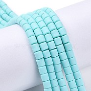 Handmade Polymer Clay Bead Strands, Column, Pale Turquoise, 6.5x6mm, Hole: 1.2mm, about 61pcs/strand, 15.75 inch(40cm)(CLAY-ZX006-01-75)