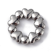 304 Stainless Steel Linking Rings, Heart Ring, Stainless Steel Color, 18x3mm, Inner Diameter: 8.5mm(STAS-I673-02P)
