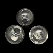 Round Handmade Blown Glass Globe Ball Bottles, One Hole, for Glass Vial Pendants Making, Clear, 12mm, Hole: 3~4mm(BLOW-R002-12mm)