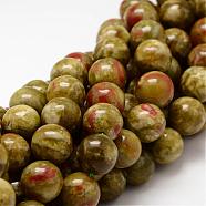 Round Natural Dragon Blood Jasper Beads Strands, 16mm, Hole: 1mm, about 24pcs/strand, 15.75 inch(G-K072-16mm)
