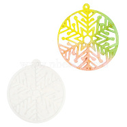 Christmas Silicone Pendant Molds, Resin Casting Molds, for Keychain Clasps Craft Making, White, Snowflake, 9x8.2x0.7cm, Hole: 3.5~3.6mm(SIL-U003-02C)