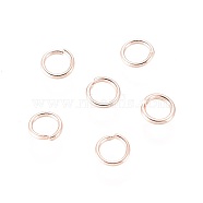 304 Stainless Steel Open Jump Rings, Rose Gold, 22 Gauge, 4x0.6mm, Inner Diameter: 3mm(STAS-O098-01RG-05)