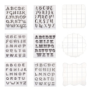 Silicone Stamps, for DIY Scrapbooking, Photo Album Decorative, Cards Making, with Acrylic Stamping Blocks Tools, Letter Pattern, 180x140x3mm, 1pc/style, 6styles, 6pcs/set(DIY-TA0003-42)