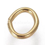 Iron Jump Rings, Oval, Open Jump Rings, Golden, 4x3x0.5mm, Inner Diameter: 2x2.5mm, 300pcs/bag(IFIN-WH0051-74A-G)