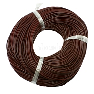Leather Beading Cord, Cowhide Leather, DIY Necklace Making Material, Chocolate, 3mm, about 5.46 yards(5m)/strand(WL-A002-2B)