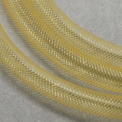 Plastic Net Thread Cord, Pale Goldenrod, 4mm, 50Yards/Bundle(150 Feet/Bundle)(PNT-Q003-4mm-29)