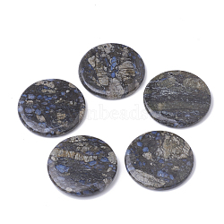 Natural Glaucophane Big Pendants, Flat Round, 50~51x5~8mm, Hole: 2mm(G-Q987-018)