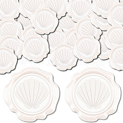 100Pcs Adhesive Wax Seal Stickers, Envelope Seal Decoration, For Craft Scrapbook DIY Gift, Shell Shape, 30mm(DIY-CP0010-54B)