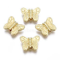 Rack Plating Alloy Beads, Cadmium Free & Lead Free, Butterfly, Light Gold, 9x11x3.5mm, Hole: 1.4mm(X-PALLOY-T077-141LG-RS)