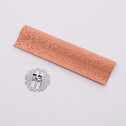 Wooden Candle Wick, with Iron Pedestal, BurlyWood, 30x80x0.5mm, Iron Pedestal: 25x7.5mm, Hole: 8x3mm(WOOD-WH0101-50)