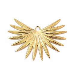 Ion Plating(IP) 304 Stainless Steel Pendants, Sun Charm, Real 18K Gold Plated, 32x42x1.5mm, Hole: 2.5mm(X-STAS-A070-39G)