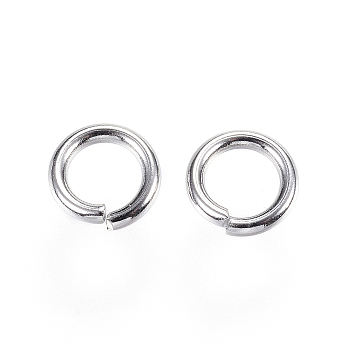 304 Stainless Steel Open Jump Rings, Stainless Steel Color, 8x1.5mm, about 5mm inner diameter, about 70pcs/20g