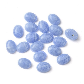 Synthetic Blue Lace Agate Cabochons, Oval, 8~8.5x6~6.5x2.5~3.5mm