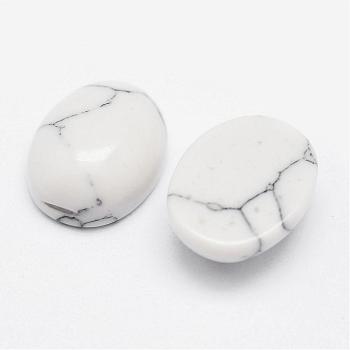 Synthetic Howlite Cabochons, Oval, 10x8x4mm