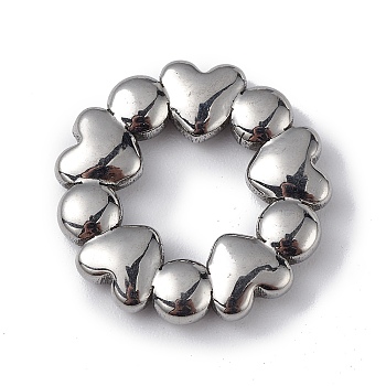 304 Stainless Steel Linking Rings, Heart Ring, Stainless Steel Color, 18x3mm, Inner Diameter: 8.5mm