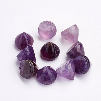 Natural Amethyst Cabochons, Cone, 10x10mm