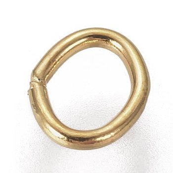 Iron Jump Rings, Oval, Open Jump Rings, Golden, 4x3x0.5mm, Inner Diameter: 2x2.5mm, 300pcs/bag