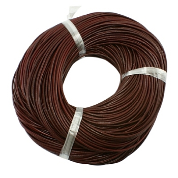 Leather Beading Cord, Cowhide Leather, DIY Necklace Making Material, Chocolate, 3mm, about 5.46 yards(5m)/strand