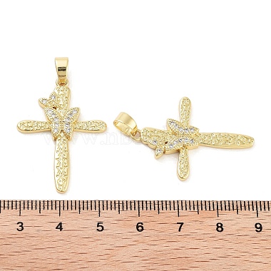 Anhänger aus Messing mit Gestellbeschichtung aus klarem Cubic Zirkonia(KK-Z064-22G)-3