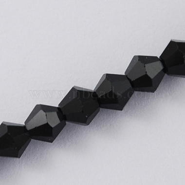 3mm Black Bicone Glass Beads