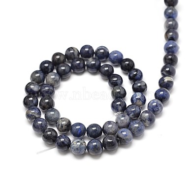 Natural Sodalite Round Beads Strands(G-P075-07-6mm)-2