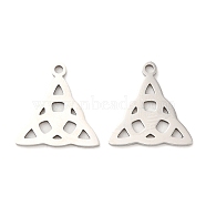 316L Surgical Stainless Steel Pendants, Laser Cut, Trinity Knot Charms, Stainless Steel Color, 15x14x1mm, Hole: 1.4mm(STAS-F297-23P)