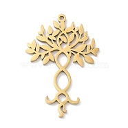 304 Stainless Steel Pendants, Laser Cut, Golden, Tree of Life, 36.5x25x1mm, Hole: 1.5mm(STAS-G319-01A)