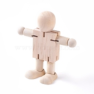 Unfinished Blank Wooden Robot Toys, for DIY Hand Painting Crafts, Blanched Almond, 112x106x37mm(AJEW-WH0109-84)
