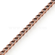 Unwelded Iron Twisted Chains, Curb Chains, with Spool, Red Copper, 3.3x2.1x0.6mm, about 32.8 Feet(10m)/roll(X-CH-R078-09R)