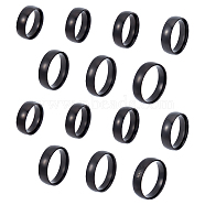 21Pcs 7 Size 304 Stainless Steel Plain Band Rings Set, Electrophoresis Black, Inner Diameter: 16.3~21.3mm, 3Pcs/size(RJEW-UN0002-86B)