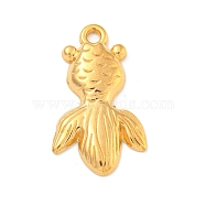 Ion Plating(IP) 304 Stainless Steel Pendants, Goldfish Charms, Real 18K Gold Plated, 25.5x14.5x3mm, Hole: 1.8mm(STAS-N103-76G)