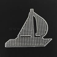 Sailing Boat ABC Plastic Pegboards used for 5x5mm DIY Fuse Beads, Clear, 145x140x5mm(X-DIY-Q009-36)