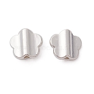 Alloy Beads, Long-Lasting Plated, Flower 5 Petals, Silver, 7x7.5x2.5mm, Hole: 1mm(FIND-B029-34S)