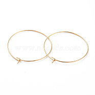 316 Surgical Stainless Steel Hoop Earring Findings, Wine Glass Charms Findings, Real 18k Gold Plated, 35x0.7mm, 21 Gauge(STAS-J025-01E-G)