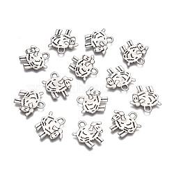 Tibetan Style Zinc Alloy Sheep Pendants, Antique Silver, 15x15x2mm, Hole: 2mm(X-PALLOY-F009-03)