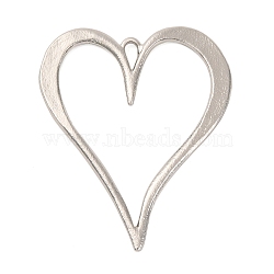 Rack Plating Alloy Big Pendants, Heart, Platinum, 71.5x58.5x3mm, Hole: 8x3.5mm(FIND-U011-02P)