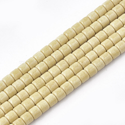 Natural Agate Beads Strands, Dyed, Column, Navajo White, 4x3.5~4mm, Hole: 1mm, 108pcs/strand, 15.7 inch(G-S286-11D)