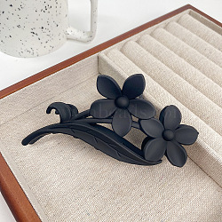 Flower Plastic Large Claw Hair Clips, Hair Accessories for Women & Girls, Black, 115x55mm(PW-WGFF26F-03)