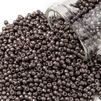 TOHO Round Seed Beads, Japanese Seed Beads, Frosted, (556F) Matte Galvanized Mauve, 11/0, 2.2mm, Hole: 0.8mm, about 1110pcs/bottle, 10g/bottle